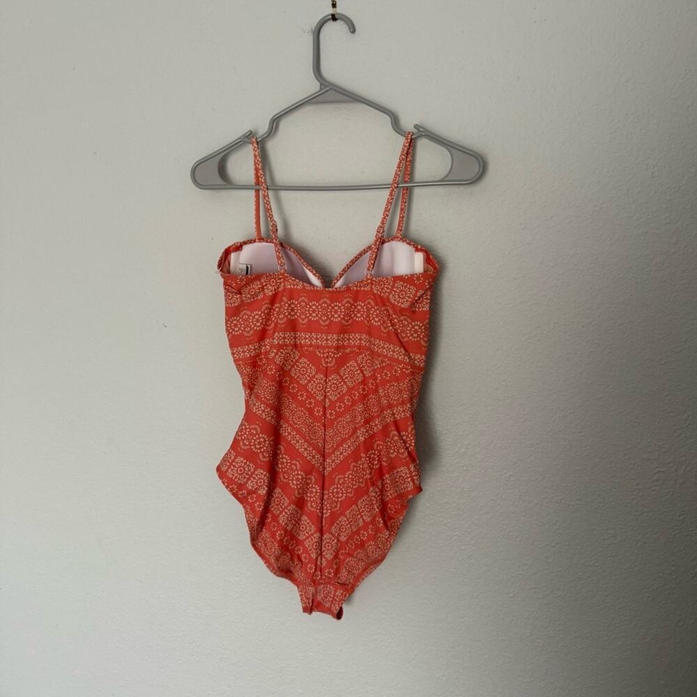 Robin Piccone One Piece Swimsuit Terracotta Orange Cream Size 10 NWOT - Picture 2 of 4